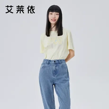 艾莱依商场同款短袖T恤女 2023新款百搭重工今年流行爆款上衣夏季商品大图