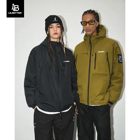 Lilbetter连帽羽绒服冬季新款冲锋衣防泼水情侣夹克保暖运动外套图片