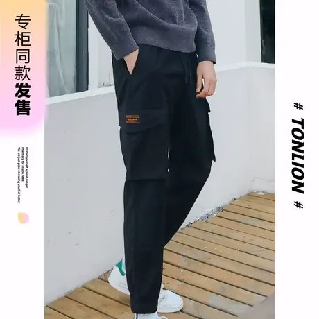 [商场同款]唐狮春秋季休闲裤男口袋撞色标工装裤户外旅行裤子商图片