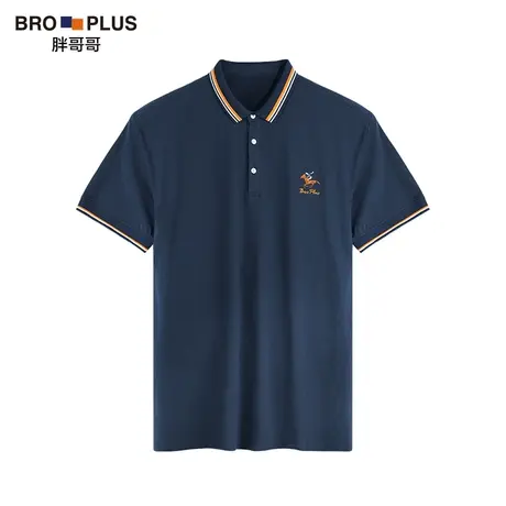 胖哥哥大码polo衫男加肥加大t恤翻领胖子商务刺绣宽松短袖保罗衫商品大图