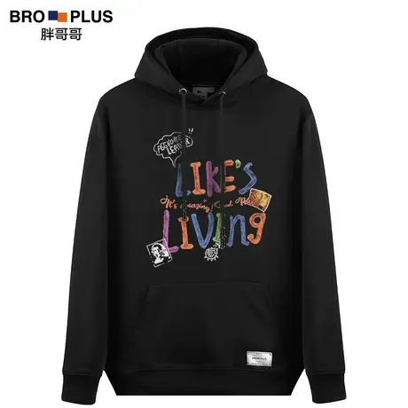 胖哥哥大码胖子卫衣男加绒潮时尚青年加肥加大宽松连帽衫外套秋季商品大图