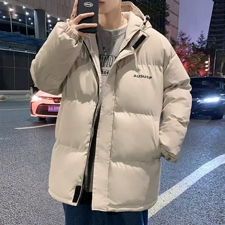棉衣男秋冬款潮牌连帽情侣袄子加厚保暖面包羽绒棉服男士冬季外套商品大图