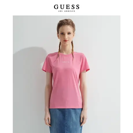 GUESS女士字母休闲宽松圆领短袖正肩恤多巴胺-YM2K8481K商品大图