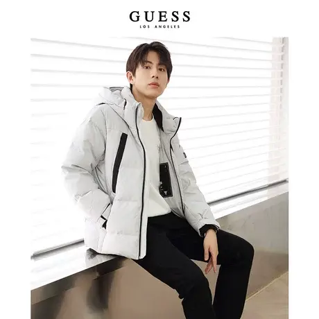【38上新季】GUESS冬季 男女同款炫彩连帽工装式夹克羽绒服图片