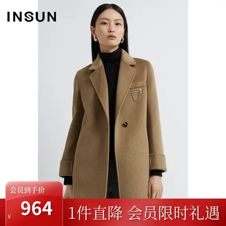 恩裳2022冬时尚廓形感大衣舒适保暖羊毛百搭毛呢外套商品大图