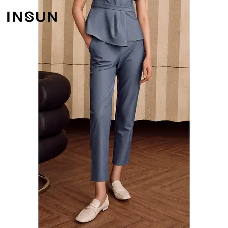 恩裳奥莱夏季减龄干练修身直筒仿牛仔休闲裤图片