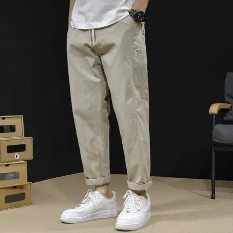 直筒休闲裤男夏季薄款宽松大码凉感裤子男士哈伦纯棉九分裤夏男裤商品大图