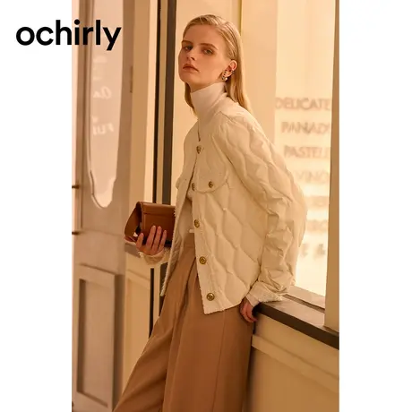 【品牌甄选】小香风羽绒服 欧时力 肌理感轻盈保暖外套23新秋冬图片