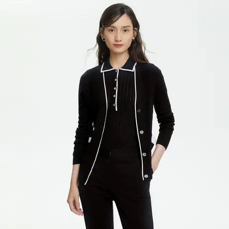 LANCY/朗姿春夏新款针织开衫外套100羊毛女士商场同款专柜正品图片