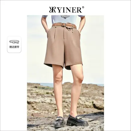 YINER音儿线上专选女装2022夏季复古工装风五分裤休闲裤图片
