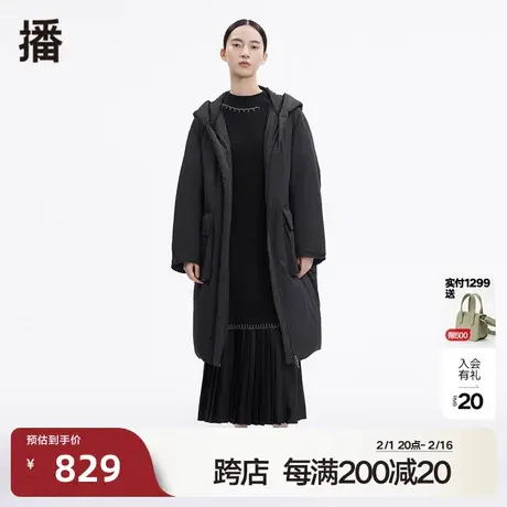 播90绒冬季新款中性夹克风工装大口袋连帽休闲羽绒服女BDP4RD1046图片