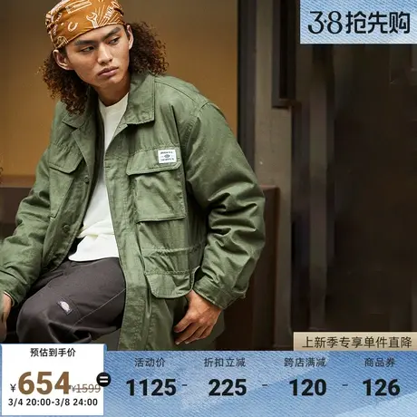 Dickies 秋季户外工装男女情侣长款可拆卸内胆棉服夹克外套宽松商品大图
