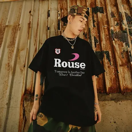 Nuthink国潮宽松简约字母男士短袖T恤男潮大码潮牌情侣款半袖上衣商品大图