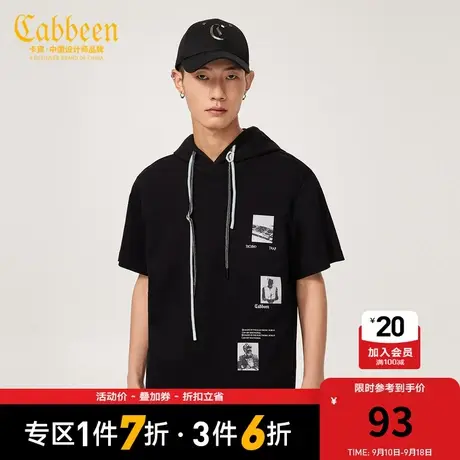 卡宾人物印花圆领T恤夏季款字母短袖纯棉商品大图