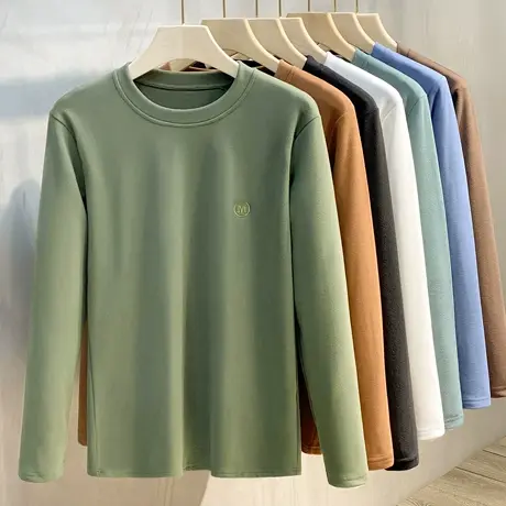 2023春秋新款男士长袖T恤韩版潮流打底衫基础内搭上衣服男图片