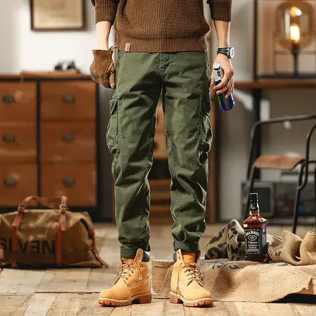 工装裤男大码潮流裤子束脚工装裤裤子男款春秋冬男士百搭休闲裤商品大图