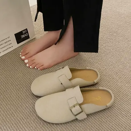 网红超火凉拖鞋女夏季外穿2023年新款平底法式晚风包头懒人半拖鞋商品大图