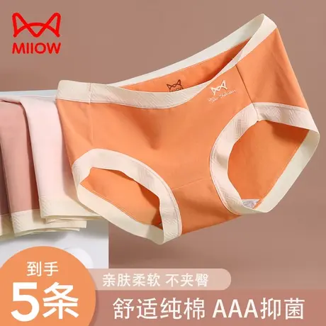 猫人内裤女新款2021爆款时尚全棉裆透气纯棉抑菌中腰女士内裤短裤商品大图