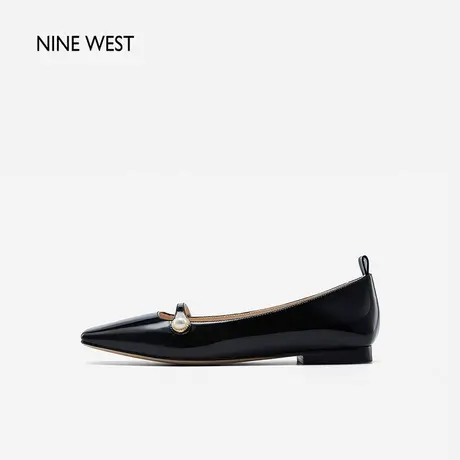 Nine West/玖熙玛丽珍鞋平底新款复古方头女鞋浅口豆豆一脚蹬单鞋图片