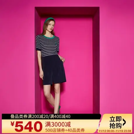 Juicy Couture橘滋23新款低调百搭logo绣花折裥女休闲短裤商品大图