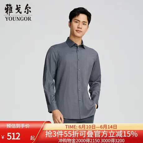 【商场同款】雅戈尔男士长袖衬衫春秋新款官方商务休闲长袖衬衫男图片