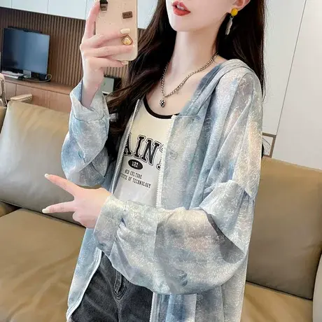 户外骑车运动防晒衣女夏季宽松大码女装冰丝薄款小个子空调衫外套商品大图