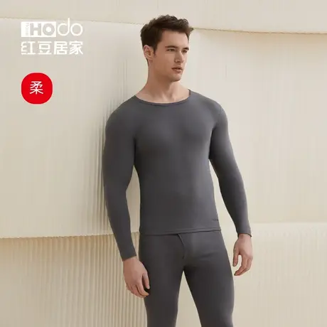 【柔感】红豆有机棉男士秋衣秋裤纯棉抗菌薄款青少年保暖内衣套装商品大图