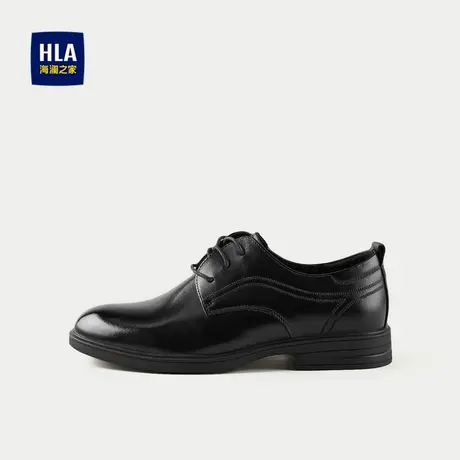 HLA/海澜之家系带正装皮鞋2025新款柔软透气舒适耐穿加宽楦型男鞋商品大图