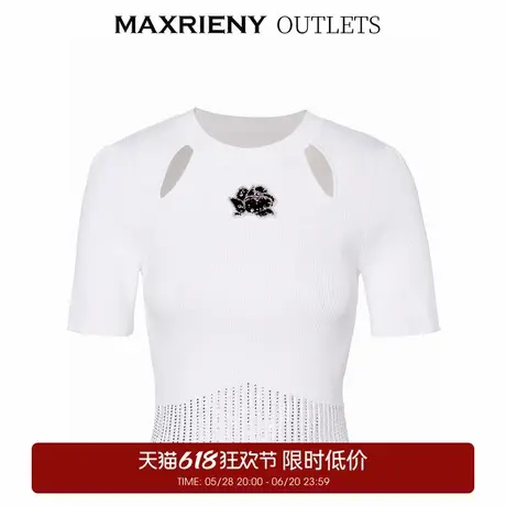 【奥莱】MAXRIENY甜辣风辣妹套头针织设计截短上衣商品大图