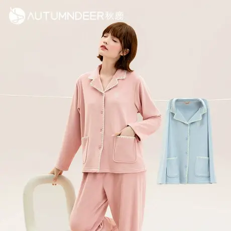 【防静电】秋鹿海岛绒睡衣女冬季加厚加绒珊瑚绒家居服秋冬款套装商品大图
