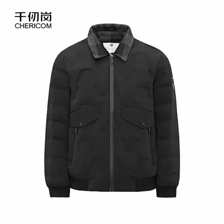 千仞岗秋冬男士商务休闲简约百搭短款外套复古翻领反季羽绒服I商品大图