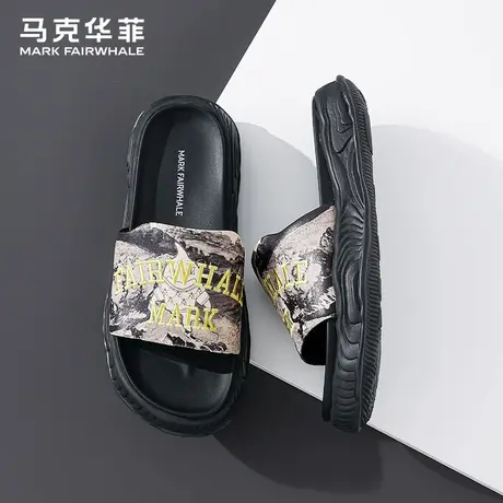 马克华菲2025新款夏季男士外穿拖鞋网红超火橡胶一字拖潮流凉拖鞋商品大图