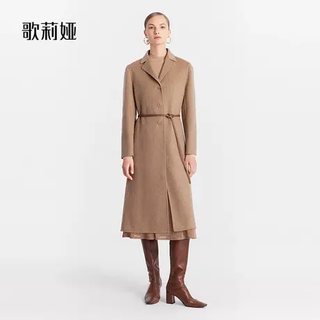 歌莉娅全羊绒大衣女冬季新款高端法式气质收腰长款外套1ANL6N150图片