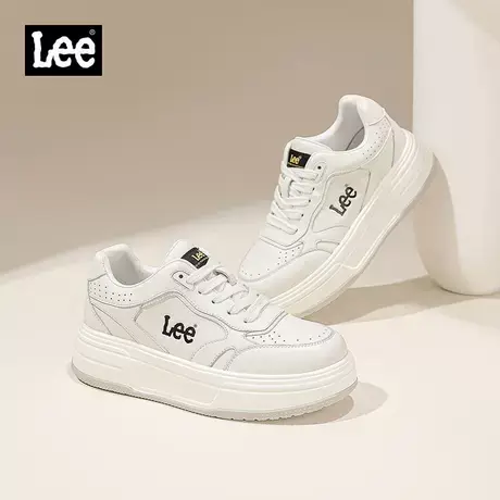 Lee女鞋2025新款夏季小白鞋真皮厚底增高休闲鞋子女款低帮板鞋女商品大图