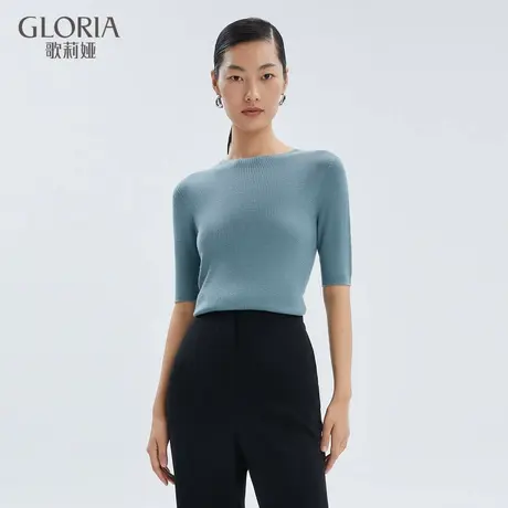 【现货】歌莉娅新款3D立体成型真丝羊毛针织衫122L0C070图片