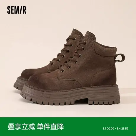 Semir女鞋马丁靴2025春夏季新款爆款复古增高英伦风大黄靴短靴女商品大图