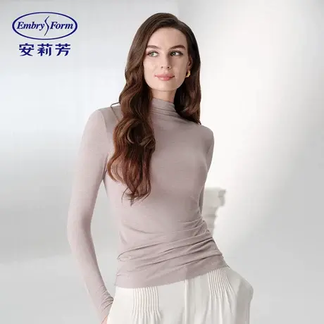 【k姐推荐】安莉芳圆领长袖打底秋衣女士内衣暖肤衣上衣图片