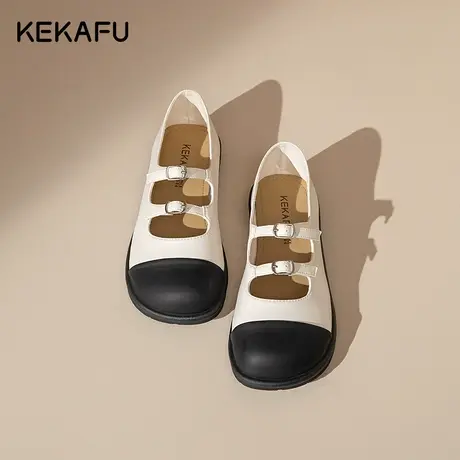 珂卡芙玛丽珍小皮鞋2023新款秋季法式晚风单鞋软底平底小香风女鞋图片