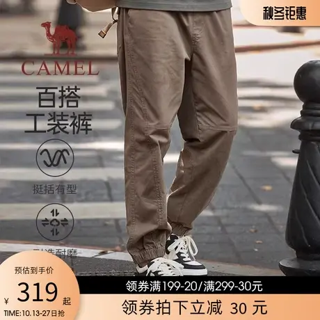 骆驼男装工装裤子男秋冬季2023新款潮流宽松运动束脚户外休闲长裤商品大图
