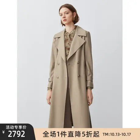 朗姿法式休闲收腰中长款气质通勤风衣大衣外套商场同款秋季新款图片