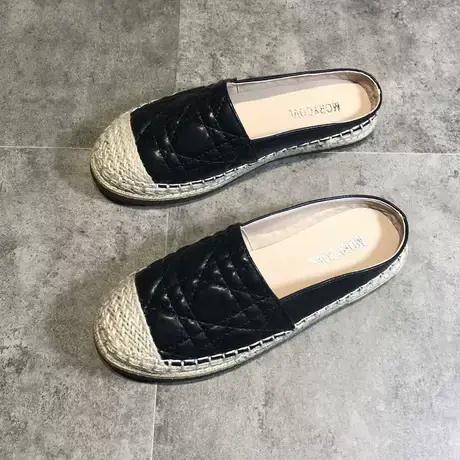 包头半拖鞋女2023年新款网红渔夫鞋小香风平底一脚蹬女鞋懒人鞋子商品大图