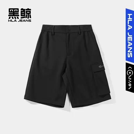 黑鲸HLAJEANS海澜之家旗下潮牌星际熊休闲中裤男工装运动风短裤男图片