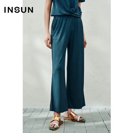 INSUN恩裳线上专选夏季醋酸轻薄休闲直筒裤商品大图
