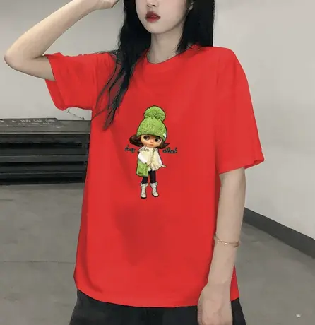 2023年新款国潮亲子装纯色短袖T恤虎年本命年新年半袖体恤ins潮图片