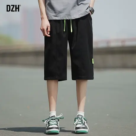 青少年休闲五分裤男夏季薄款黑色短裤男款运动2023新款直筒中裤商品大图
