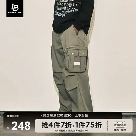 Lilbetter工装裤潮牌男美式休闲裤机能直筒百搭长裤降落伞裤子秋商品大图