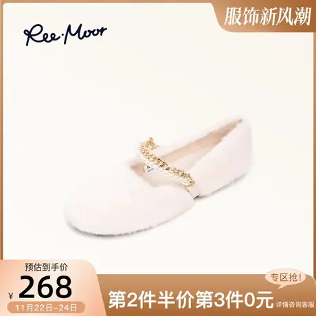 REEMOOR毛毛鞋2023春秋新款加厚保暖防滑小香风ins时尚百搭女棉鞋商品大图