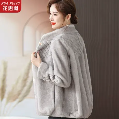 中年妈妈秋冬装外套洋气水貂绒2023新款中老年妇女装冬季高贵上衣商品大图