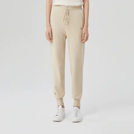 LANCY/俪雅春季新款针织长裤女抽绳高腰小脚休闲裤子女商品大图