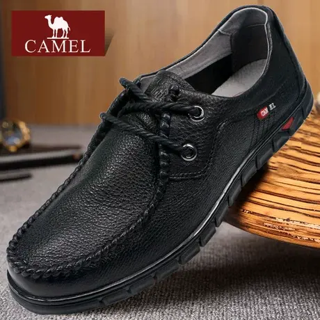 Camel/骆驼男鞋 春秋款真头层牛皮软底软面休闲皮鞋子 爸爸鞋父亲商品大图